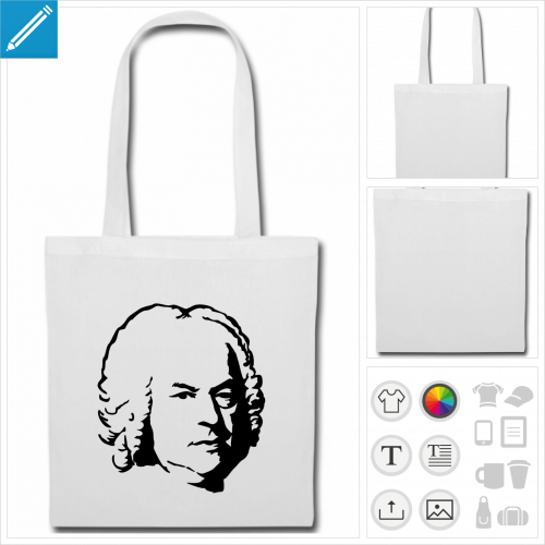 tote bag rouge I'll be Bach  personnaliser et imprimer en ligne