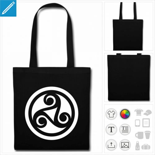 tote bag triskle  imprimer en ligne