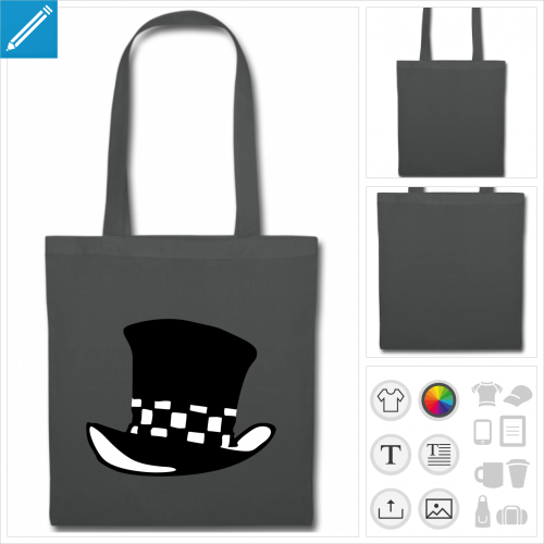 tote bag chapeau haut de forme  imprimer en ligne