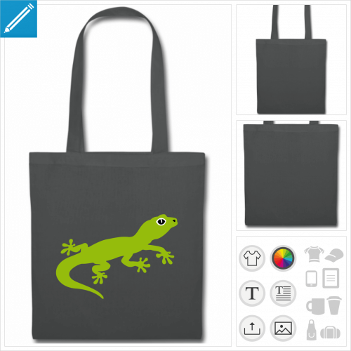 tote bag geckos personnalisable