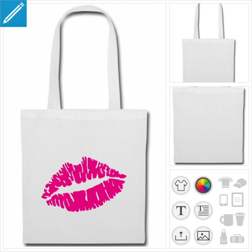 sac de courses kiss à personnaliser, impression unique