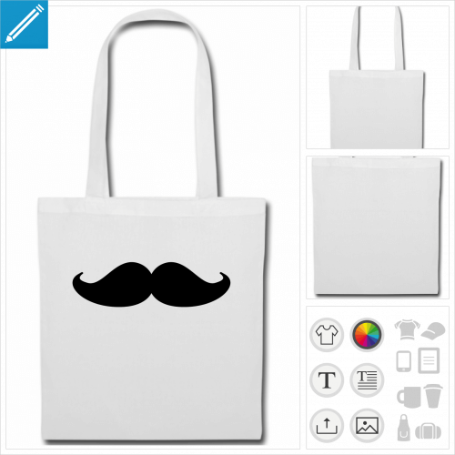 sac tissu moustache  crer en ligne