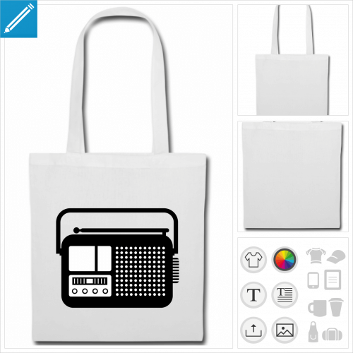 tote bag radio  imprimer en ligne