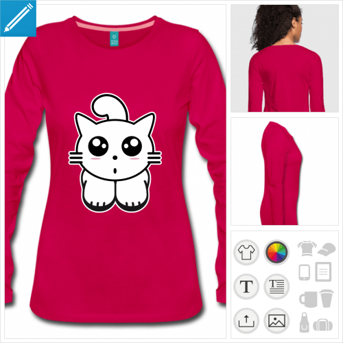 t-shirt chaton personnalisable, impression  l'unit