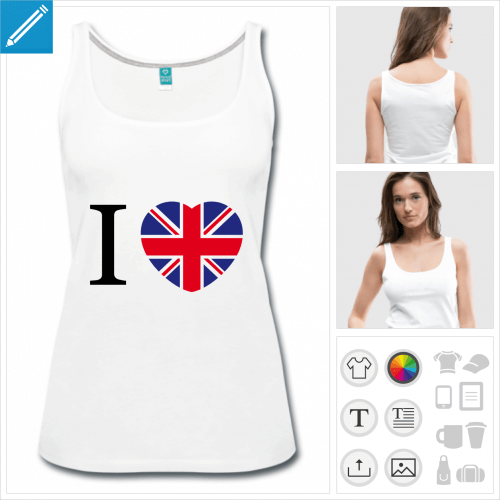 t-shirt femme coeur uk à créer soi-même