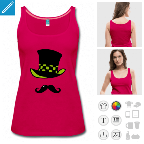 dbardeur femme moustache chapeau  personnaliser en ligne