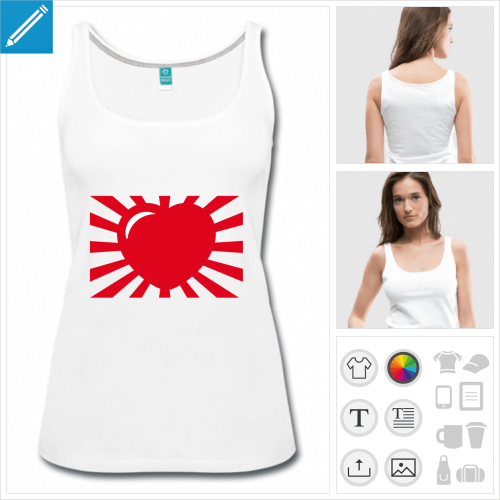 t-shirt blanc coeur manga  personnaliser et imprimer en ligne