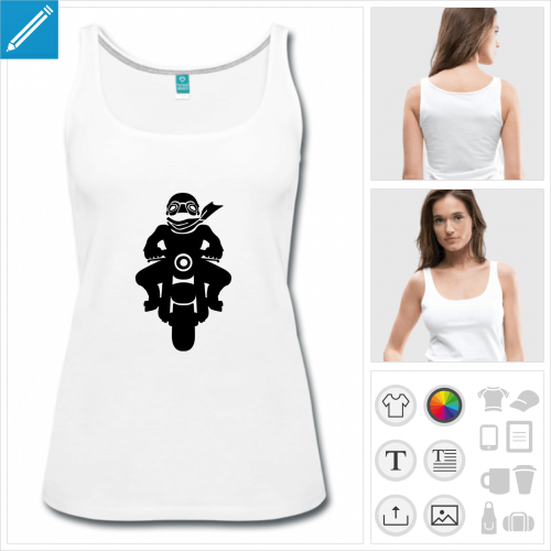 t-shirt blanc biker personnalisable