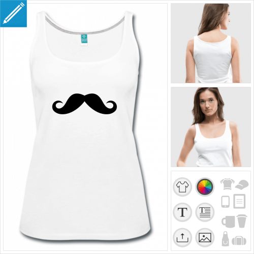 dbardeur blanc moustache anglaise  crer en ligne