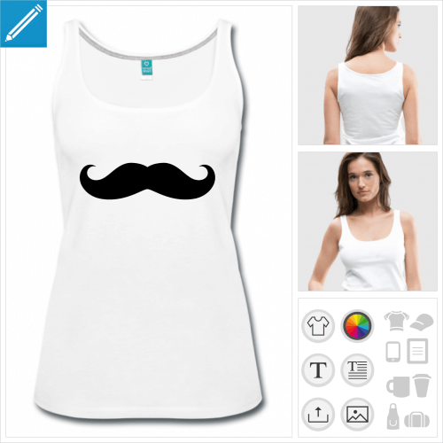 t-shirt femme moustache basique personnalisable