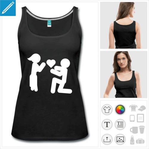 t-shirt femme couple  personnaliser en ligne