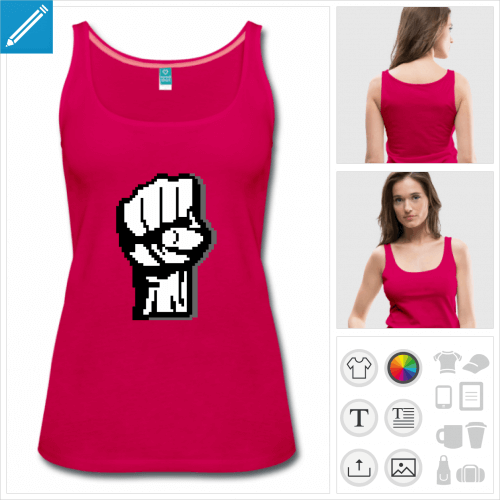 top femme rose pixel art  crer en ligne