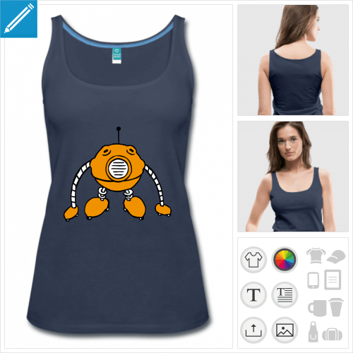 t-shirt femme robot mignon  personnaliser en ligne