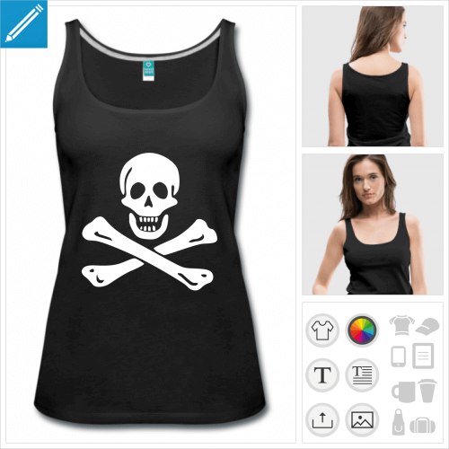 t-shirt femme Jolly Roger  personnaliser et imprimer en ligne