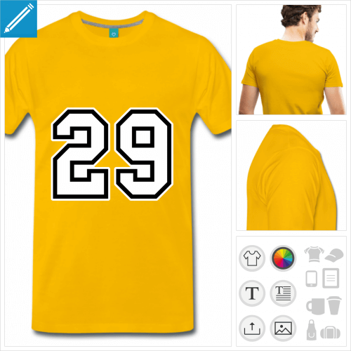T-shirt 29, motif sport  personnaliser.