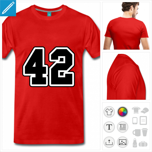 T-shirt 42 crit en typo sport  imprimer en ligne.