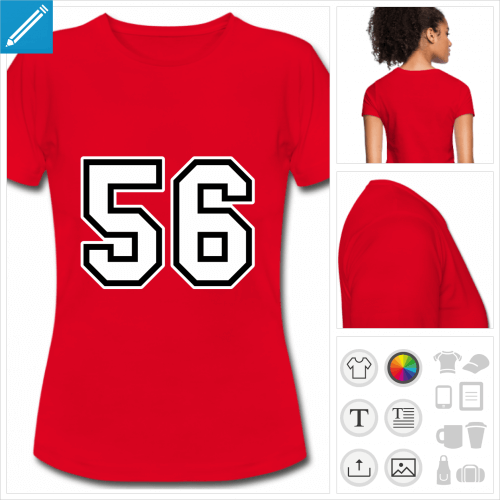 t-shirt basique Nombre 56  personnaliser et imprimer en ligne