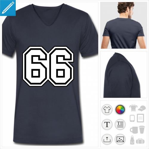 t-shirt Numro 66  imprimer en ligne