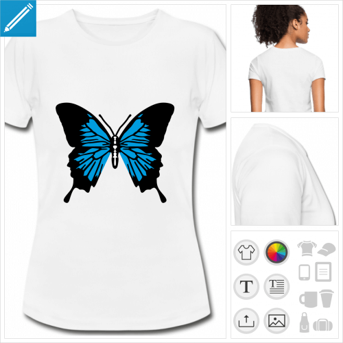 t-shirt basique ailes de papillon  personnaliser, impression unique