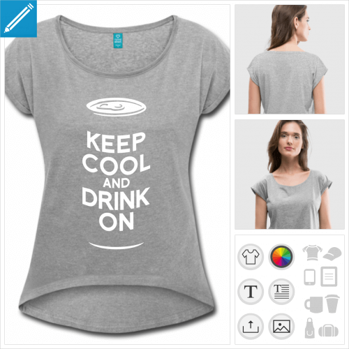 t-shirt femme keep calm bire  personnaliser et imprimer en ligne