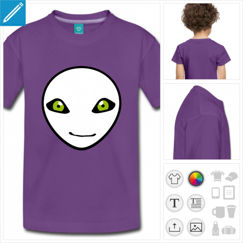t-shirt violet alien  personnaliser