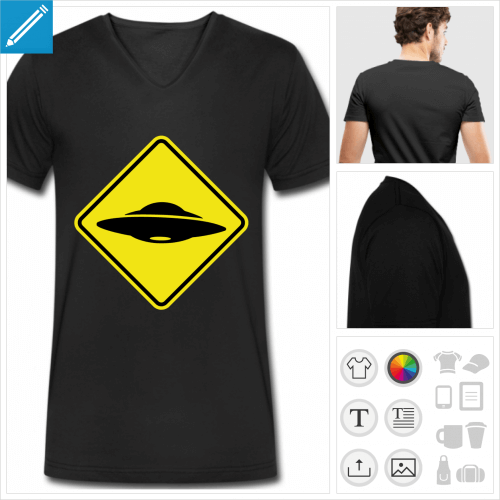 t-shirt manches courtes alien  personnaliser en ligne