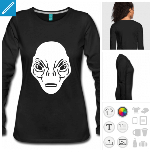 t-shirt manches longues alien  personnaliser, impression unique