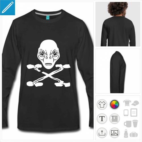 t-shirt homme alien pirate  imprimer en ligne
