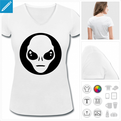 t-shirt rouge alien personnalisable