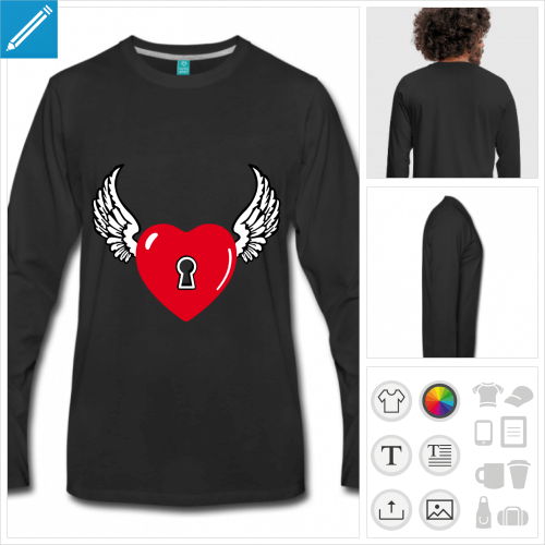 t-shirt I love  personnaliser et imprimer en ligne