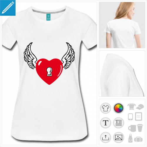 t-shirt simple coeur  imprimer en ligne