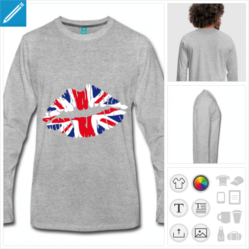 t-shirt homme angleterre personnalisable