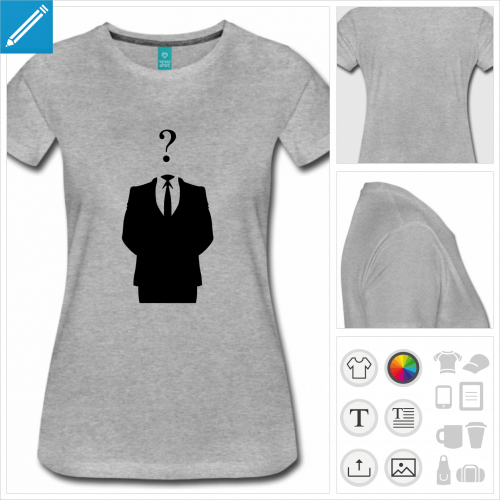 t-shirt basique logo anon personnalisable, impression  l'unit