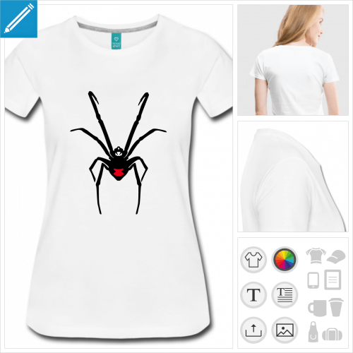 t-shirt black widow  personnaliser et imprimer en ligne