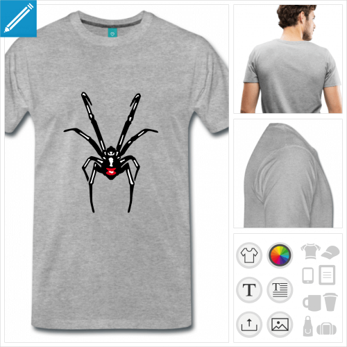 t-shirt black widow personnalisable, impression  l'unit