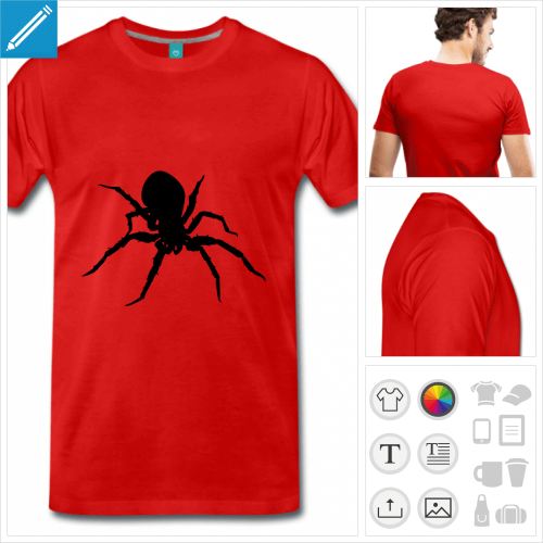 T-shirt araigne  imprimer en ligne, mygale une couleur  personnaliser.