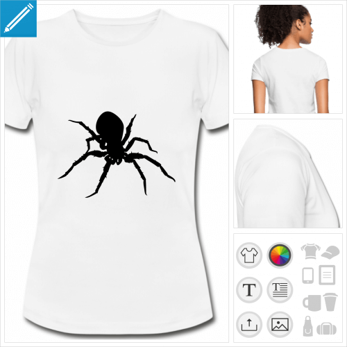 t-shirt blanc simple araigne  crer en ligne