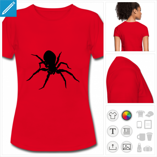 t-shirt rouge mygale  personnaliser