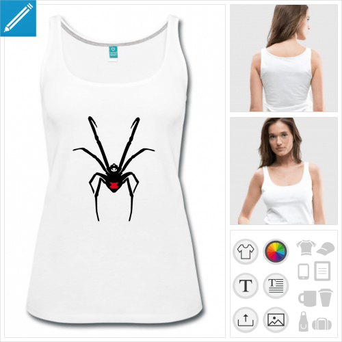 t-shirt femme araignée personnalisable, impression à l'unité