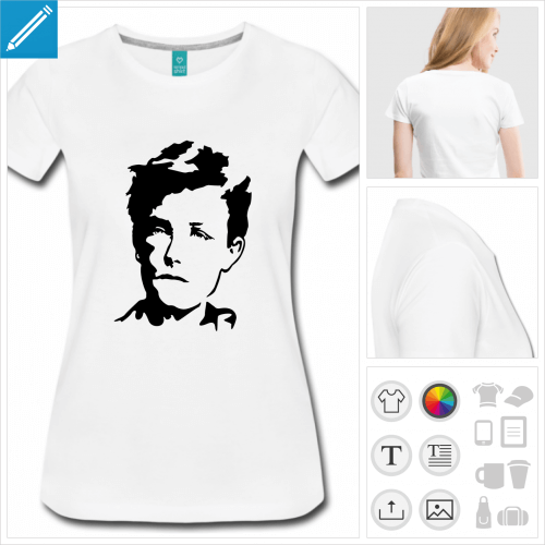 t-shirt femme Arthur Rimbaud  personnaliser