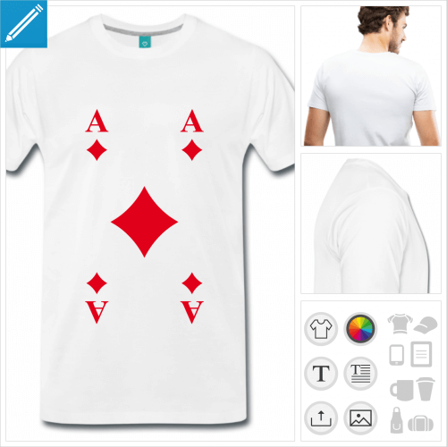 t-shirt simple cartes  jouer  personnaliser