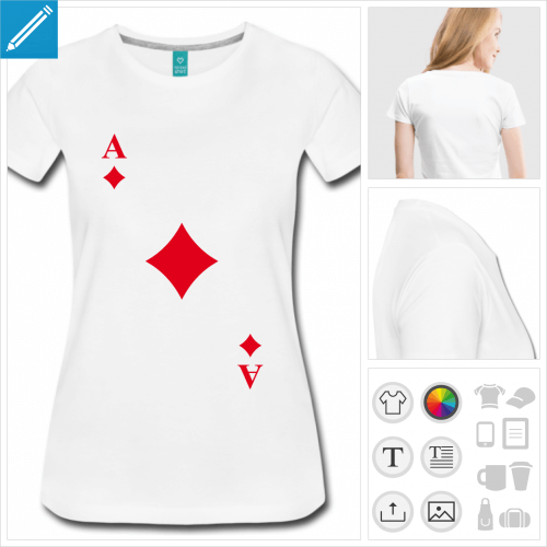 t-shirt simple carte carreau  personnaliser en ligne