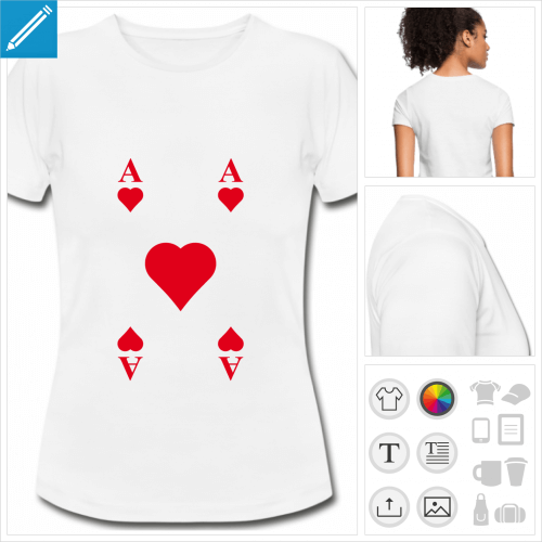 t-shirt basique as de coeur  imprimer en ligne
