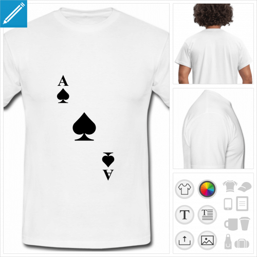 t-shirt homme carte de jeu  personnaliser, impression unique