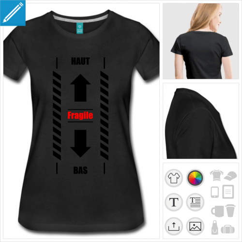 t-shirt basique fragile  personnaliser