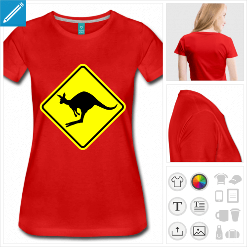 t-shirt femme panneau kangourou personnalisable