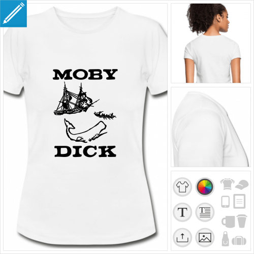 t-shirt basique moby dick  personnaliser et imprimer en ligne