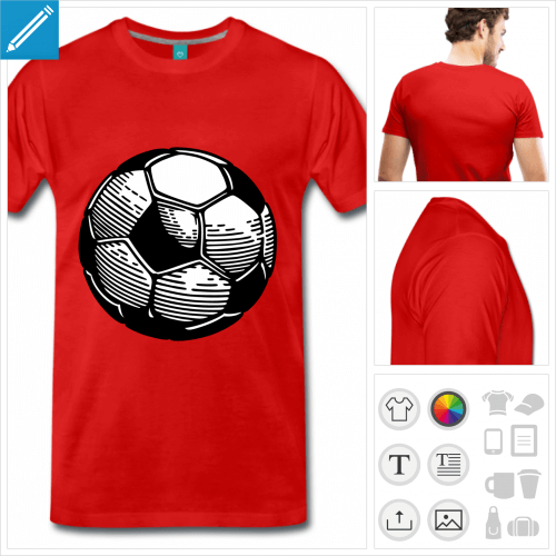 T-shirt ballon de foot personnalisable à imprimer en ligne.