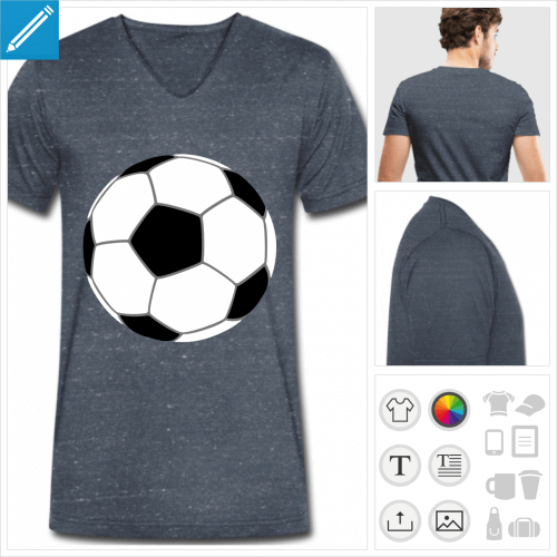 t-shirt bleu foot  personnaliser