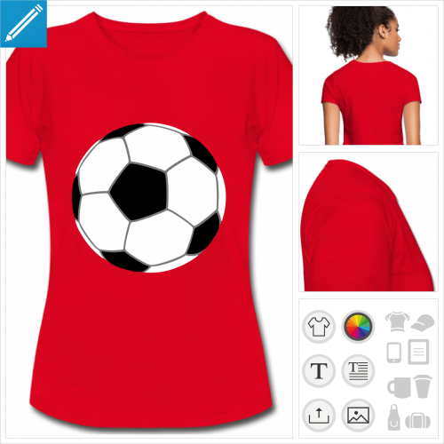 t-shirt rouge ballon à personnaliser, impression unique